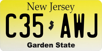 NJ license plate C35AWJ