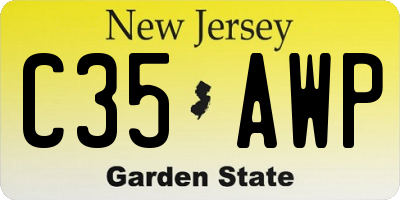 NJ license plate C35AWP