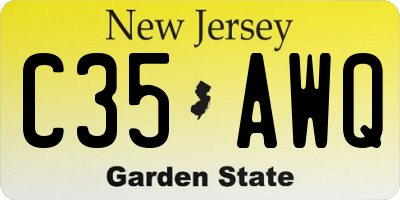 NJ license plate C35AWQ