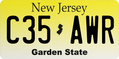 NJ license plate C35AWR