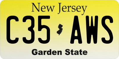 NJ license plate C35AWS