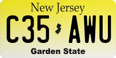NJ license plate C35AWU
