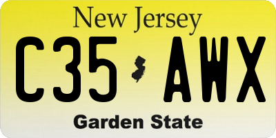 NJ license plate C35AWX