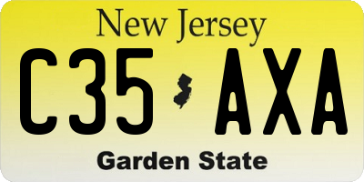 NJ license plate C35AXA