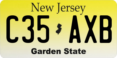 NJ license plate C35AXB