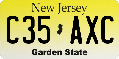 NJ license plate C35AXC