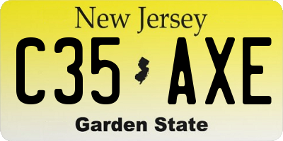 NJ license plate C35AXE