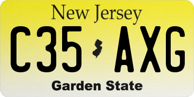 NJ license plate C35AXG