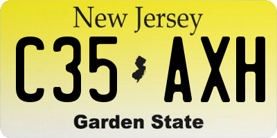 NJ license plate C35AXH