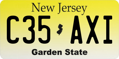 NJ license plate C35AXI