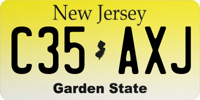 NJ license plate C35AXJ