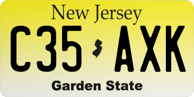 NJ license plate C35AXK
