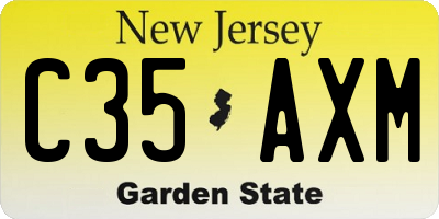 NJ license plate C35AXM