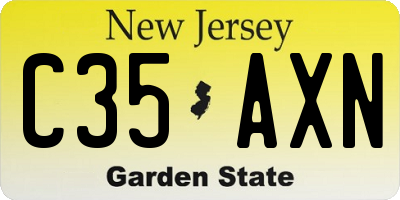 NJ license plate C35AXN