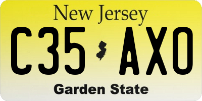 NJ license plate C35AXO