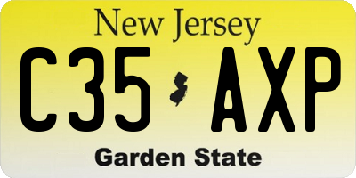 NJ license plate C35AXP