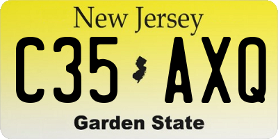NJ license plate C35AXQ