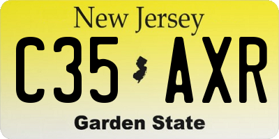 NJ license plate C35AXR