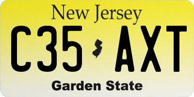 NJ license plate C35AXT