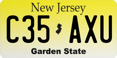 NJ license plate C35AXU
