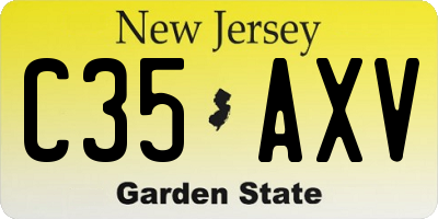 NJ license plate C35AXV
