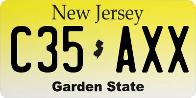 NJ license plate C35AXX