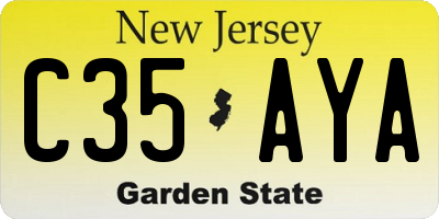 NJ license plate C35AYA