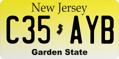 NJ license plate C35AYB