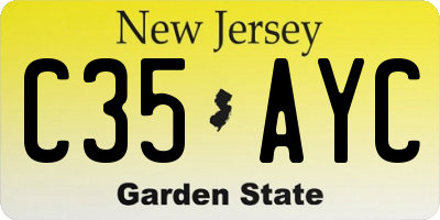 NJ license plate C35AYC