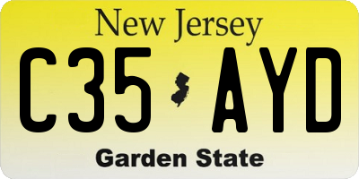 NJ license plate C35AYD