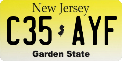 NJ license plate C35AYF