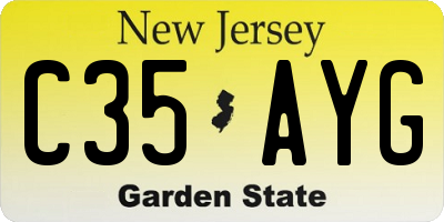 NJ license plate C35AYG
