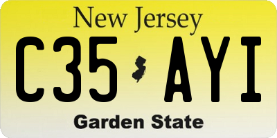 NJ license plate C35AYI