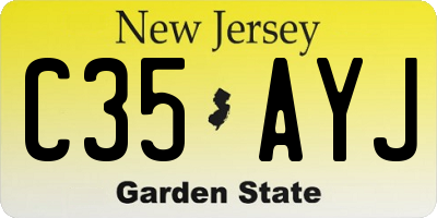 NJ license plate C35AYJ