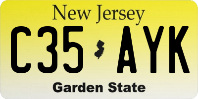 NJ license plate C35AYK