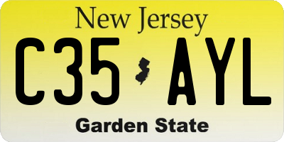 NJ license plate C35AYL