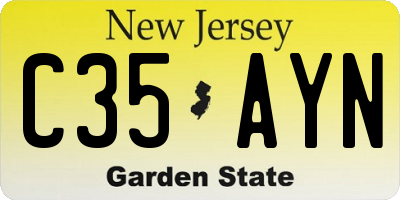 NJ license plate C35AYN