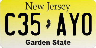 NJ license plate C35AYO