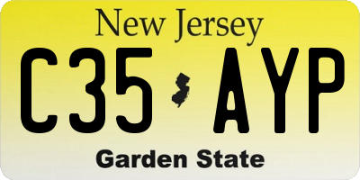 NJ license plate C35AYP
