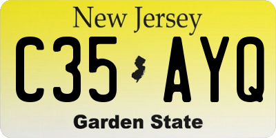 NJ license plate C35AYQ