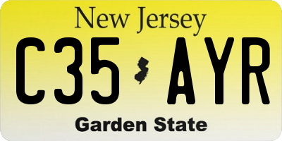 NJ license plate C35AYR