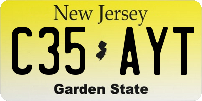 NJ license plate C35AYT