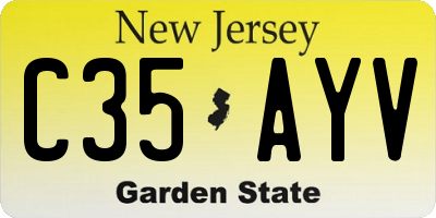 NJ license plate C35AYV