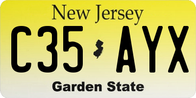NJ license plate C35AYX