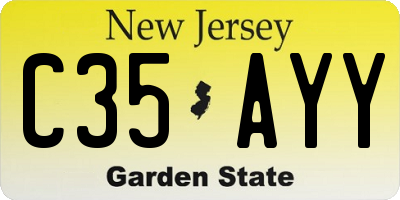 NJ license plate C35AYY