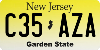 NJ license plate C35AZA