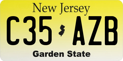 NJ license plate C35AZB