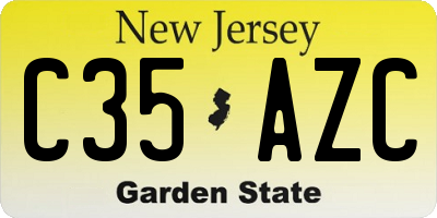 NJ license plate C35AZC
