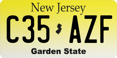NJ license plate C35AZF
