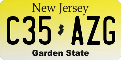NJ license plate C35AZG